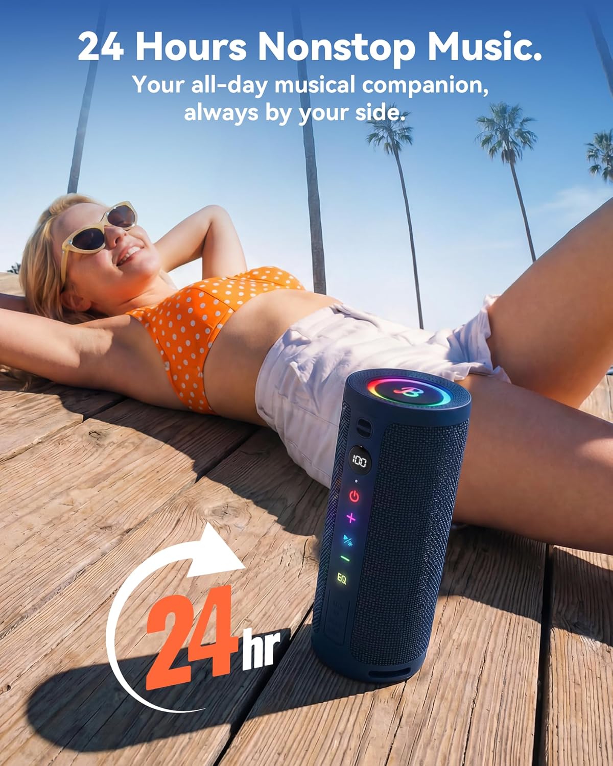 BassBloom Roar 3 Altavoz Bluetooth portátil, sonido potente de 20 W...