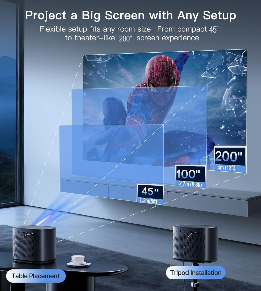 Miroir Mini proyector, proyector HD para el hogar con altavoz incor...