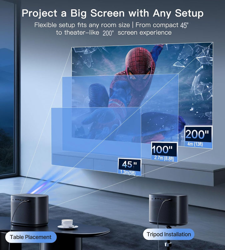Miroir Mini proyector, proyector HD para el hogar con altavoz incor...