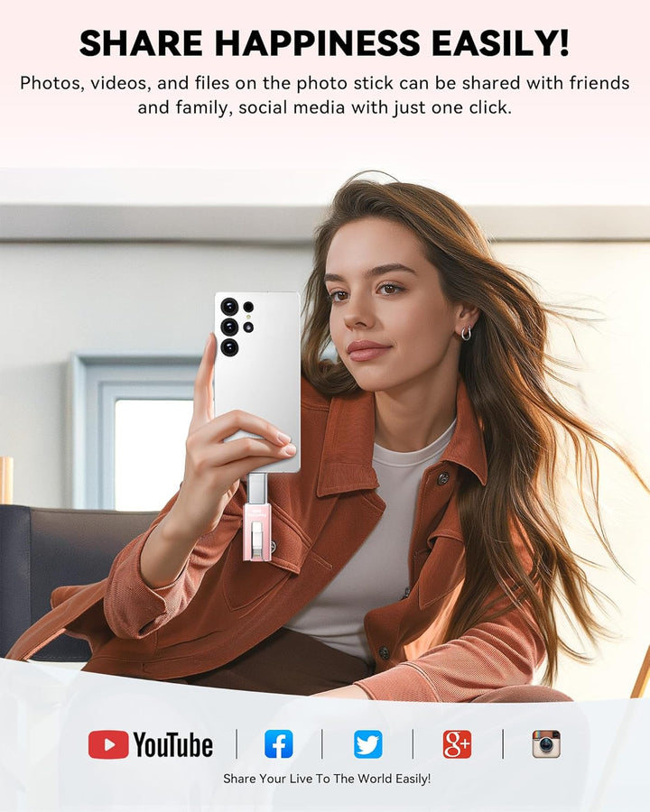 Unidad flash de 256 GB con certificación MFi para iPhone iPad, Phot...