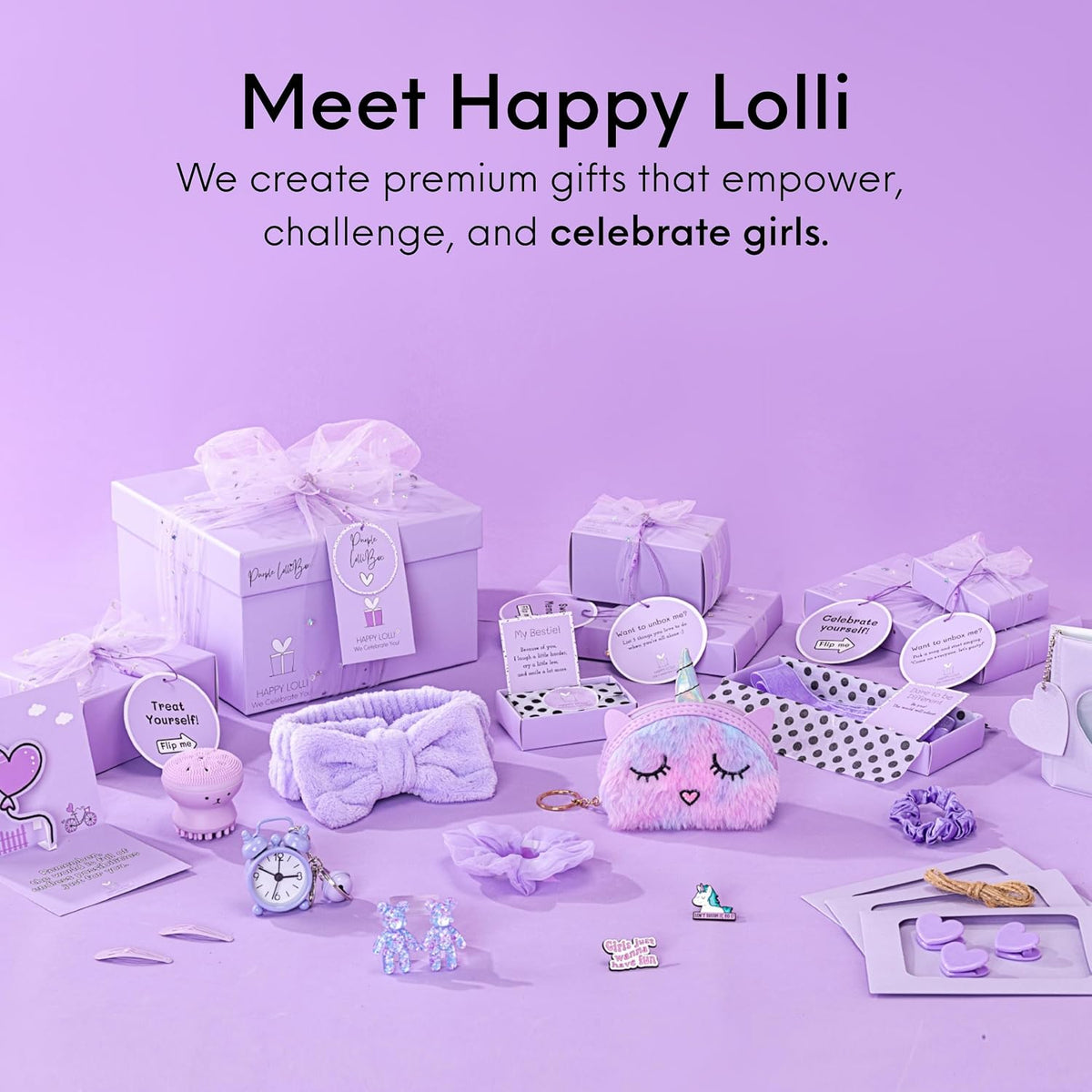LolliBox Birthday Gift Set para niñasTween y adolescentes de 8–15 años, lista para regalar, 8 regalos envueltos individualmente