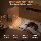 Lámpara Lámpara de escritorio LED de 15 W con puertos de carga USB, lámpara de mesa regulable con 3 temperaturas de color, 5 brillo, 4 temporizadores, luz de cuello de cisne flexible con base