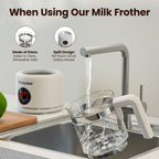Espumador de leche eléctrico grande y vaporizador, vaporizador de leche de 16.9 onzas y espumador para leche o chocolate caliente, apto para lavavajillas, sin BPA, 6 funciones, disfruta de la espuma