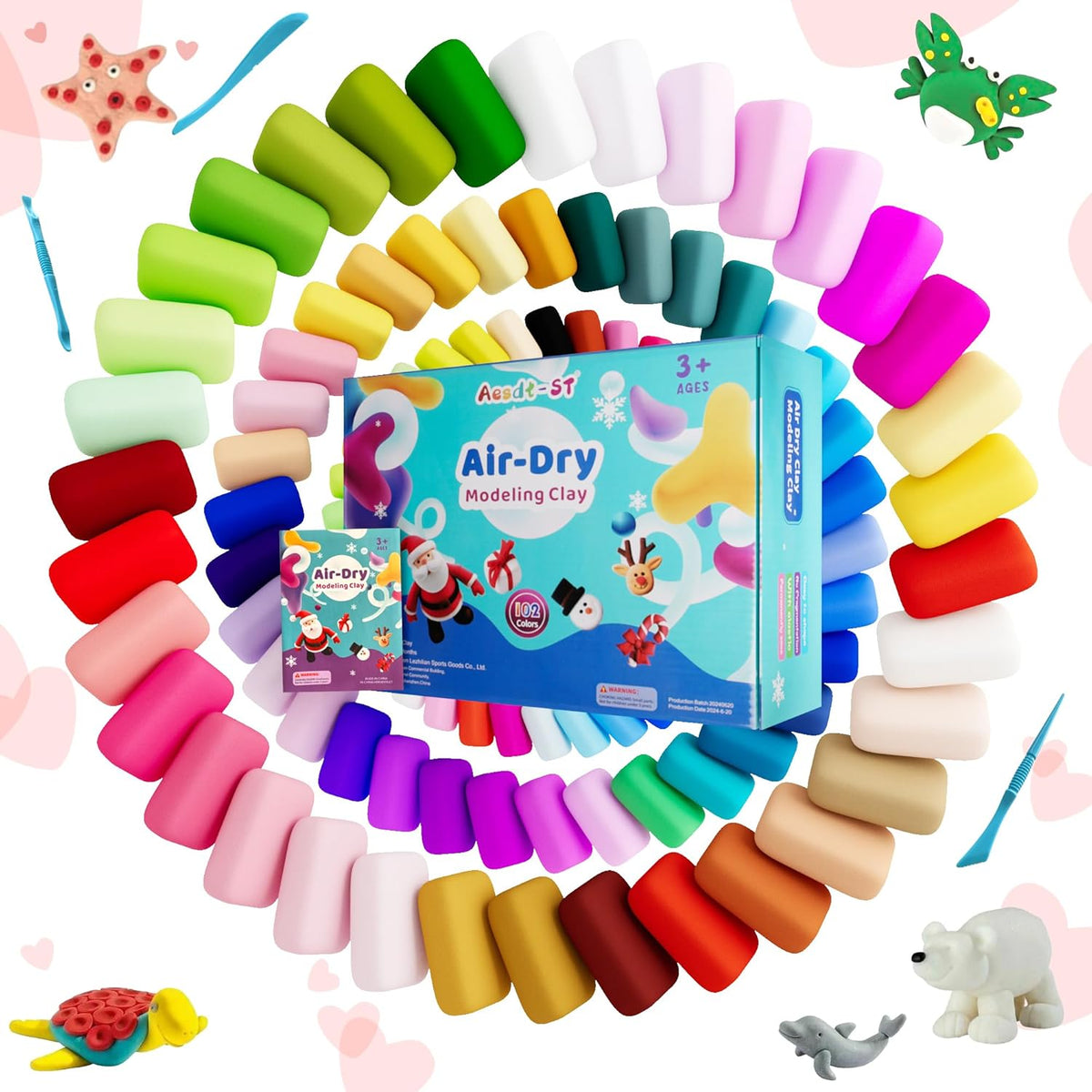 Air Dry Clay 102 Colors, Modeling Clay para Kids, DIY Magic Clay