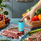 MEGAWISE Paquete de 39 bolsas selladas al vacío sin BPA con bomba de aire, bolsas reutilizables para almacenamiento de alimentos en 3 tamaños, con/sin válvula, aptas para microondas y congelador, para