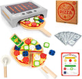 WOODMAM Juego de juguetes de pizza, comida realista Montessori con caja de