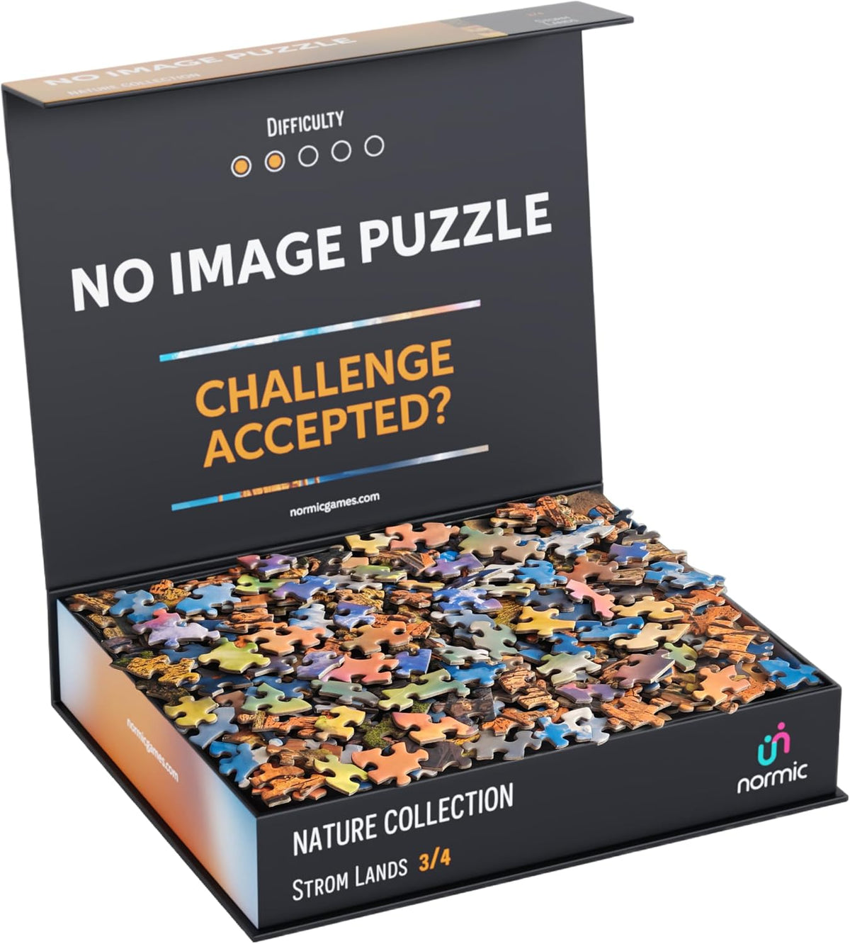 Rompecabezas sin imagen 1000 piezas irregulares Extremo Difícil Jigsaw Desafío Adultos Rompecabezas más difícil Sin guía Ultimate Brain Teaser Nivel Intermedio Stormlands Misterio Regalo