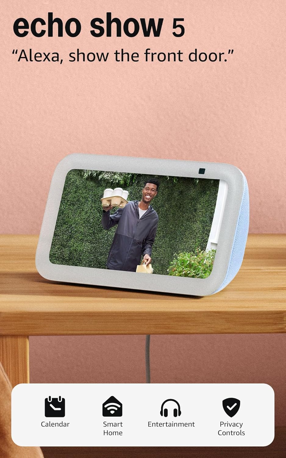 Amazon Echo Show 5 (seminuevo, último modelo): pantalla inteligente, diseñado para Alexa+, mejores bajos y sonido claro (azul cielo)
