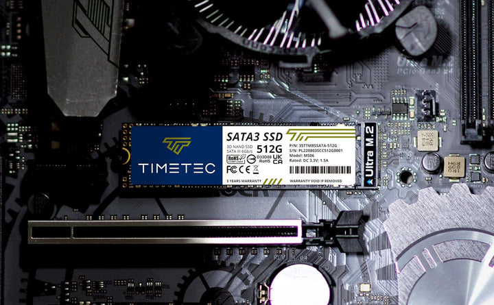 Timetec 512GB SSD 3D NAND SATA III 6Gb\/s M.2 2280 NGFF 256TBW Velo...