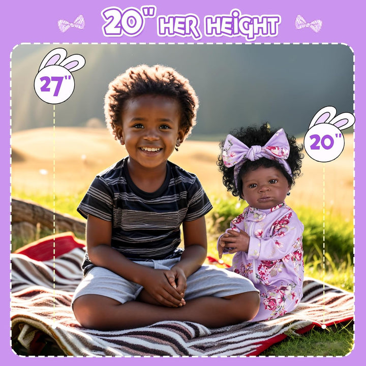 Aori Muñecas Reborn de bebé negras para niñas - Muñecas de bebés am...