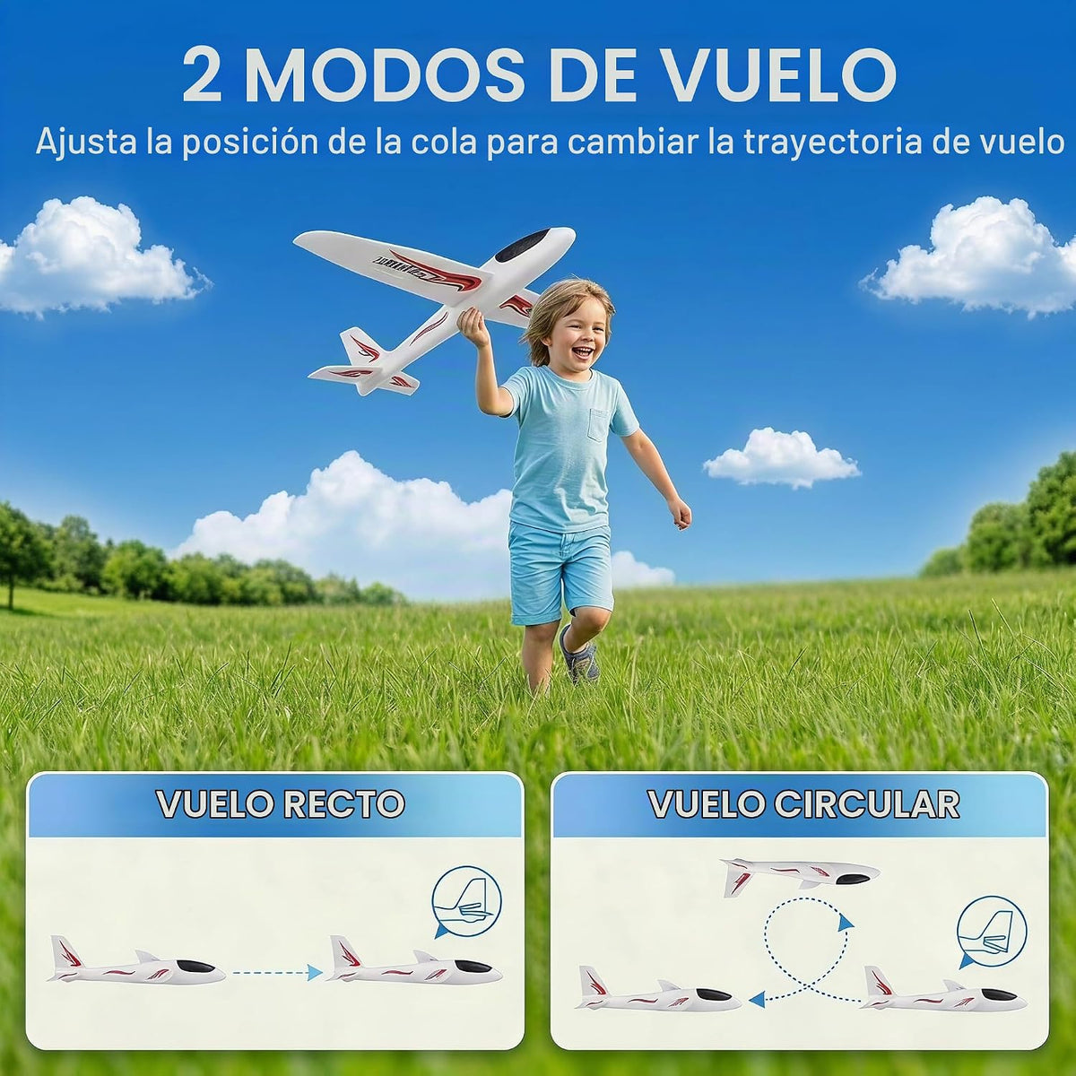 Alasum - 2 planeadores de avión de espuma, 39 pulgadas, 2 modos de vuelo