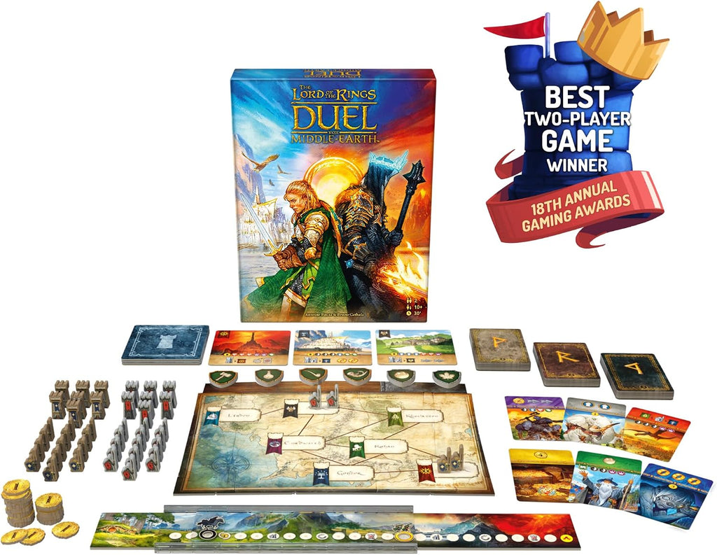 Asmodee El Señor de los Anillos: Juego de mesa Duelo por la Tierra Media - Épico juego de estrategia de poder y conquista para niños y adultos, a partir de 10 años, 2 jugadores, tiempo de juego de 30