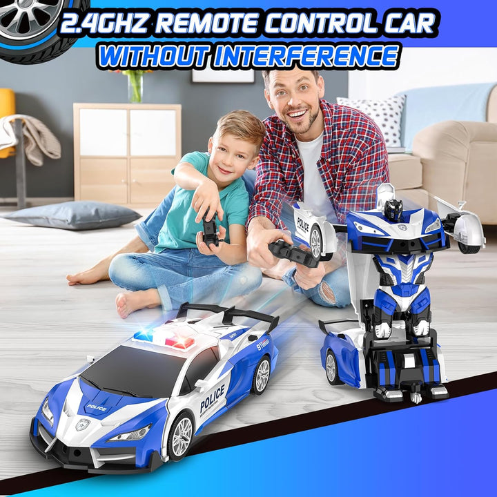 Febyhim - Auto a control remoto, juguete de transformación con un b...