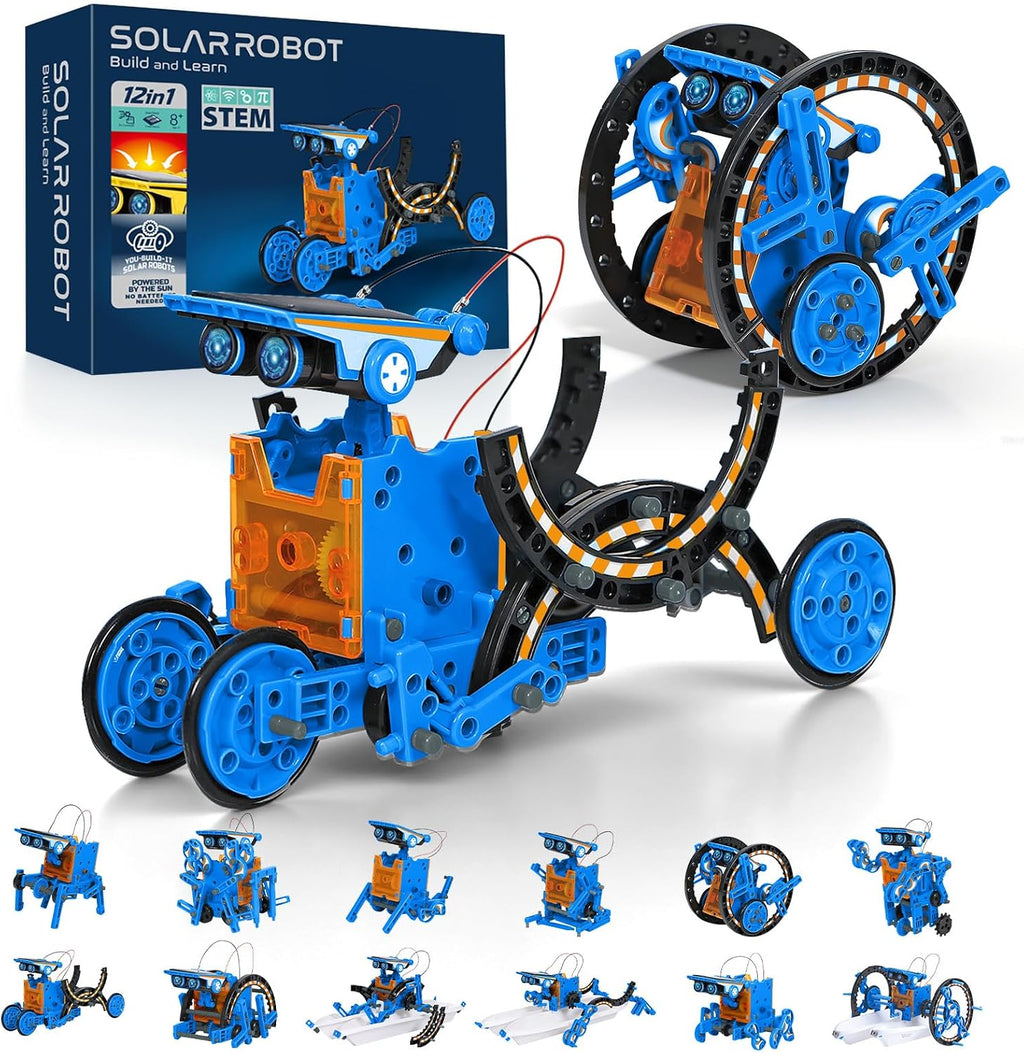 AESGOGO Kits de robot de energía solar STEM 12 en 1, juguetes para niños de 8 a 13 años, kit de construcción de robot educativo científico para niños, juego de experimentos de bricolaje, regalos de cumpleaños para niños de 8, 9, 10, 11, 12 años, niños y
