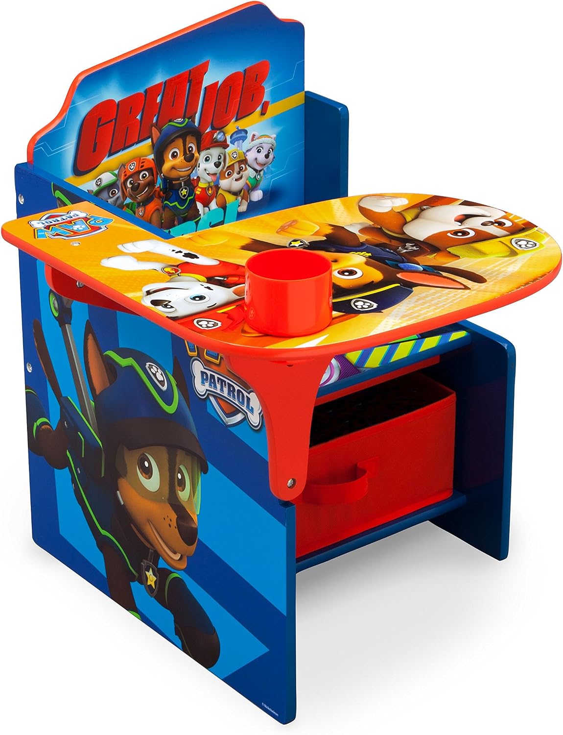 Delta Children Escritorio con silla con compartimento de almacenamiento, Nick Jr. PAW Patrol
