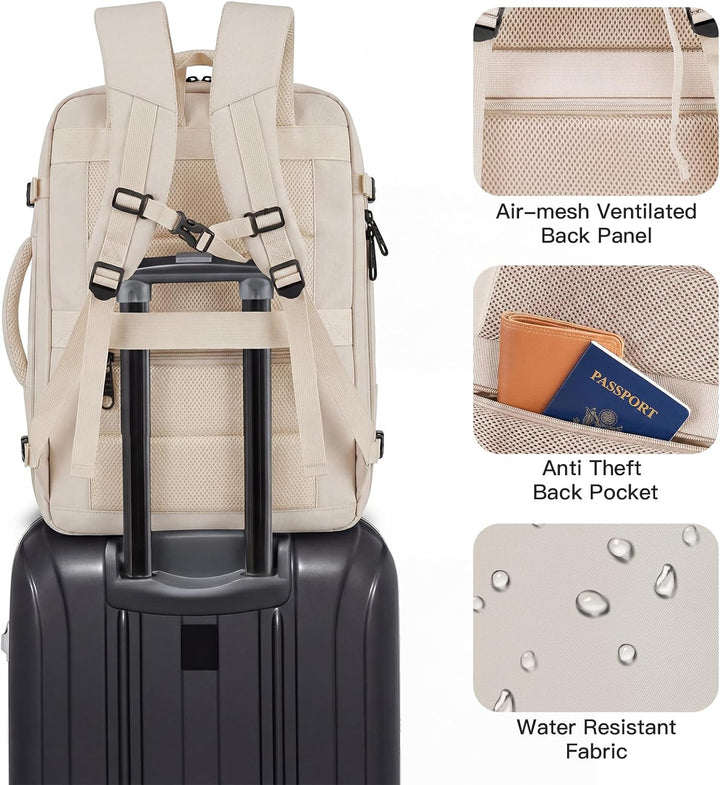 Gieury Mochila de viaje, mochila extragrande expandible de 50 litro...