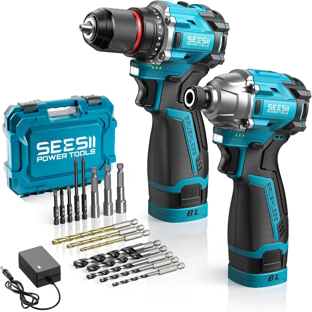 Kit combinado de herramientas eléctricas sin escobillas para taladro inalámbrico para bricolaje en el hogar