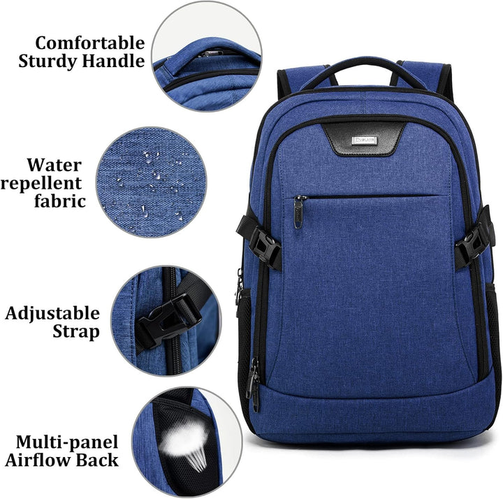 DUALSNG - Mochila de viaje para laptop de trabajo con puerto de car...