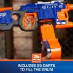 Nerf HyperFire Elite Blaster motorizado, tambor de 25 dardos, dispara hasta 5 dardos por segundo, incluye 25 dardos oficiales Elite (exclusivo de Amazon)