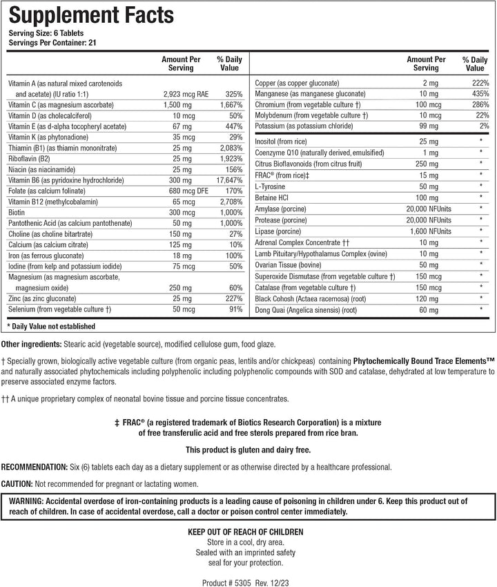 Biotics Research Equi Fem - Suplemento mineral multivitamínico para...
