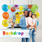 Cocomelon - Decoraciones de cumpleaños, telón de fondo, globos, pancarta