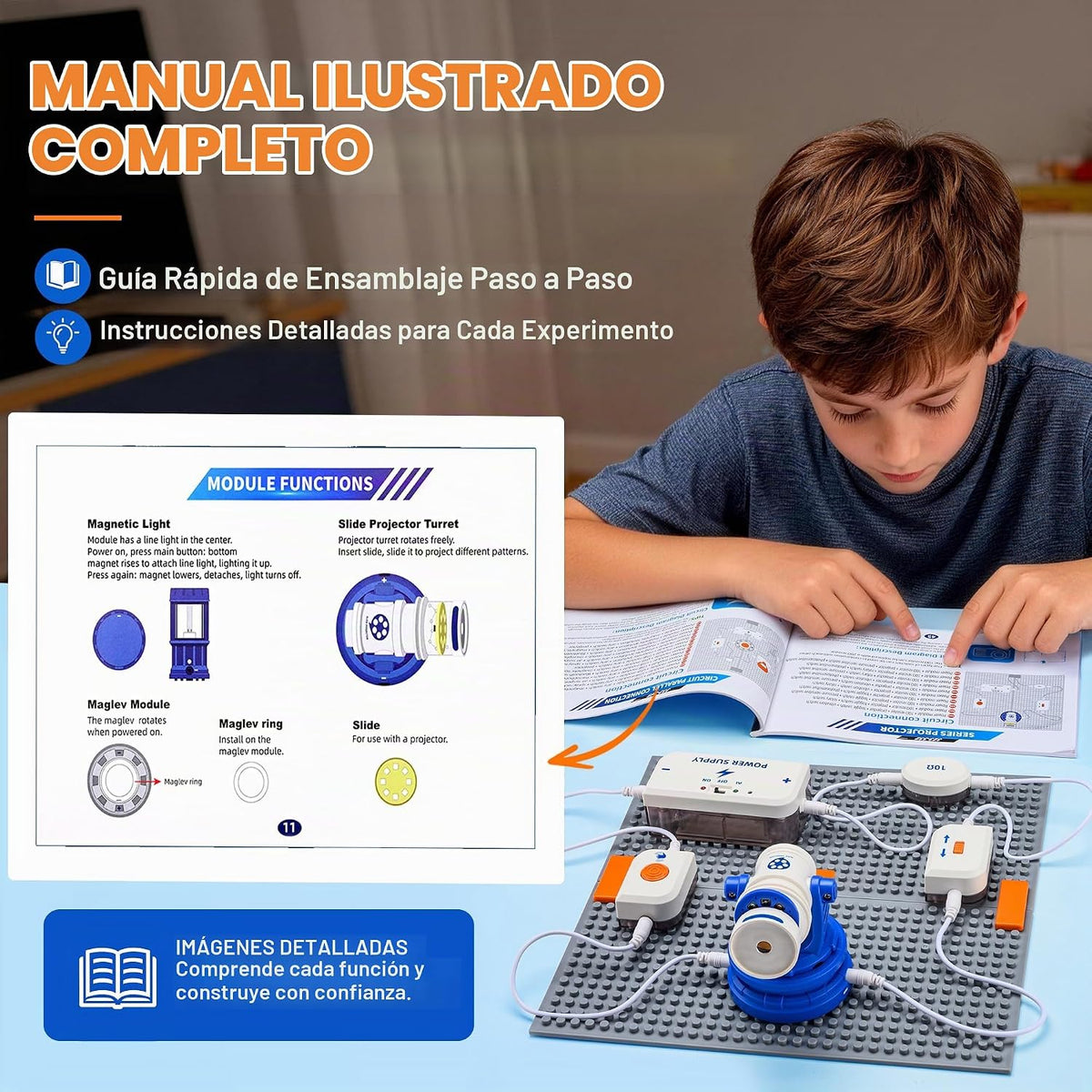 Kits de ciencia para niños con 66 piezas de circuito de bricolaje y más de