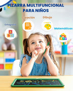 Tableta de escritura LCD de 12 pulgadas para niños de 3 años - Almohadilla de dibujo electrónica y tablero de garabatos como regalos educativos de cumpleaños para niñas y niños (verde)