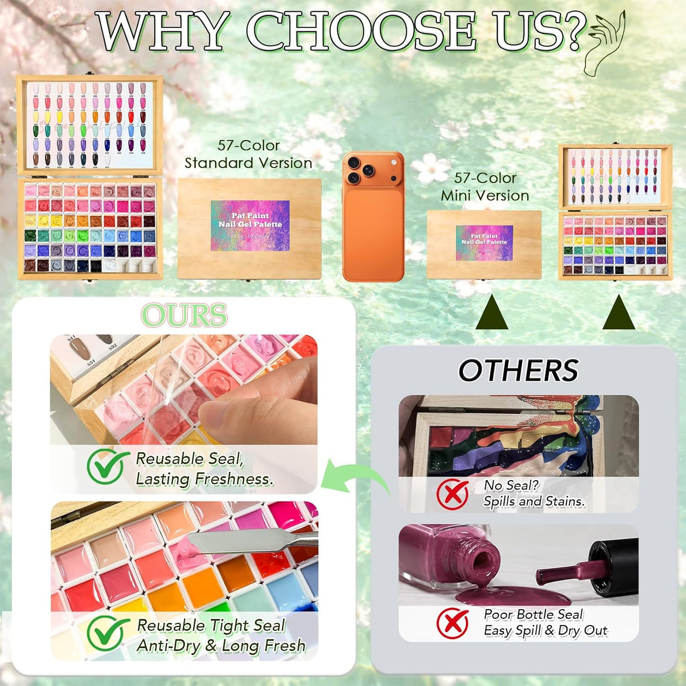 GZIXBDA Paleta de esmaltes de gel y herramientas de 57 colores | Pi...