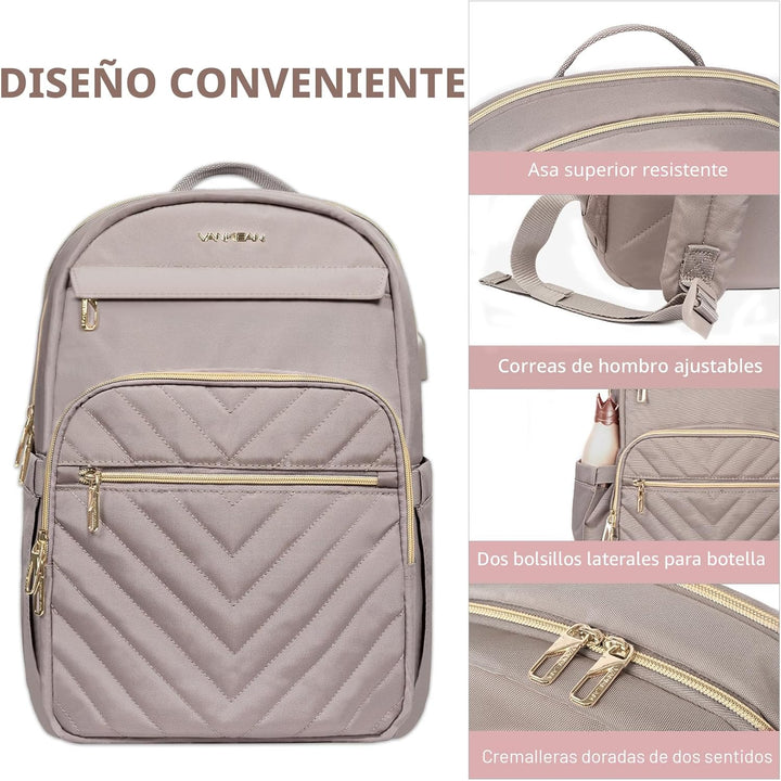 VANKEAN Mochila para Laptop de 15.6 Pulgadas para Mujeres, Bolsa de...