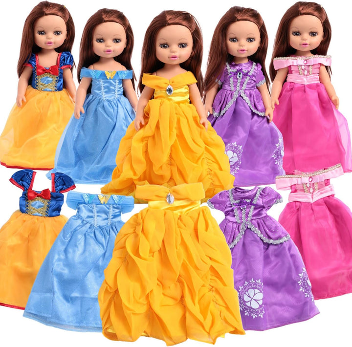 Vestido de princesa de 14 pulgadas - Conjunto de moda de 5 piezas p...