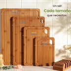 Astercook Tablas de cortar de bambú carbonizado profundo para cocina