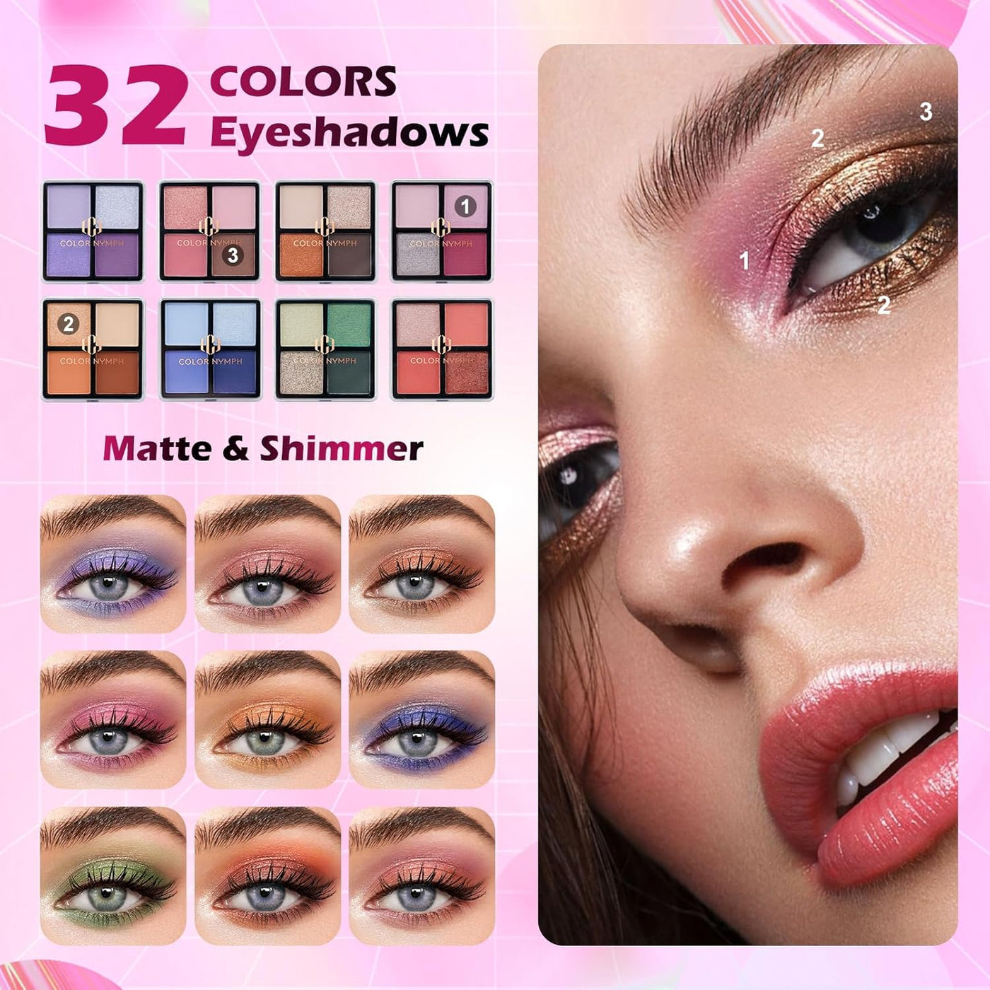 Color Nymph Kit de maquillaje para adolescentes, set de maquillaje...