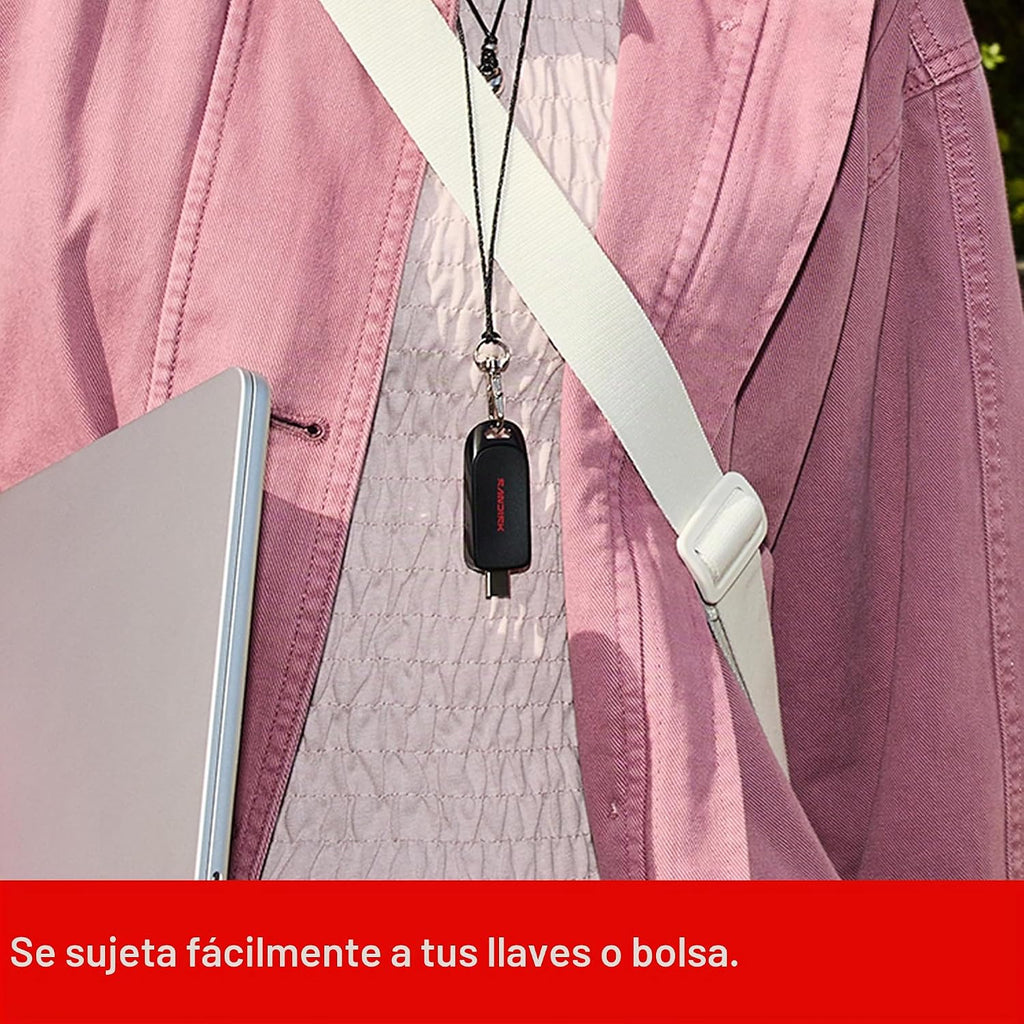SANDISK Unidad flash USB-C de 128 GB – USB tipo C reversible – Compatible con laptops, tablets y más – hasta 250 MB/s – Negro – SDCZB-128G-G46