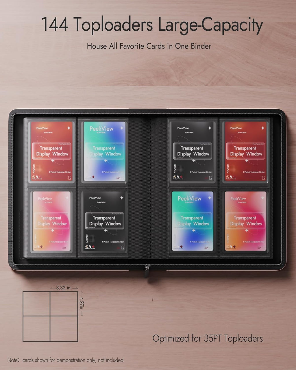 Carpeta de carga superior con 4 bolsillos con ventana de