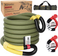 Cuerda de remolque de recuperación cinética de 1-1/8" x 30' (37,480 lbs), con 2 grilletes suaves UHMWPE (40,980 lbs), correa de tracción todoterreno resistente, kit de recuperación de vehículos