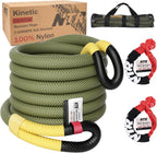 Cuerda de remolque de recuperación cinética de 1-1/8" x 30' (37,480 lbs), con 2 grilletes suaves UHMWPE (40,980 lbs), correa de tracción todoterreno resistente, kit de recuperación de vehículos