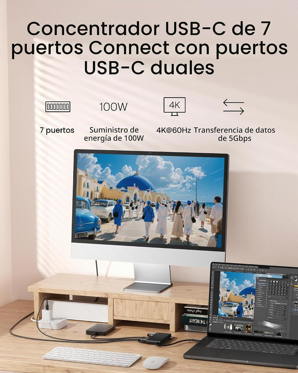 Belkin, AVC023ttBK-BX, hub USB de 7 puertos, alimentado