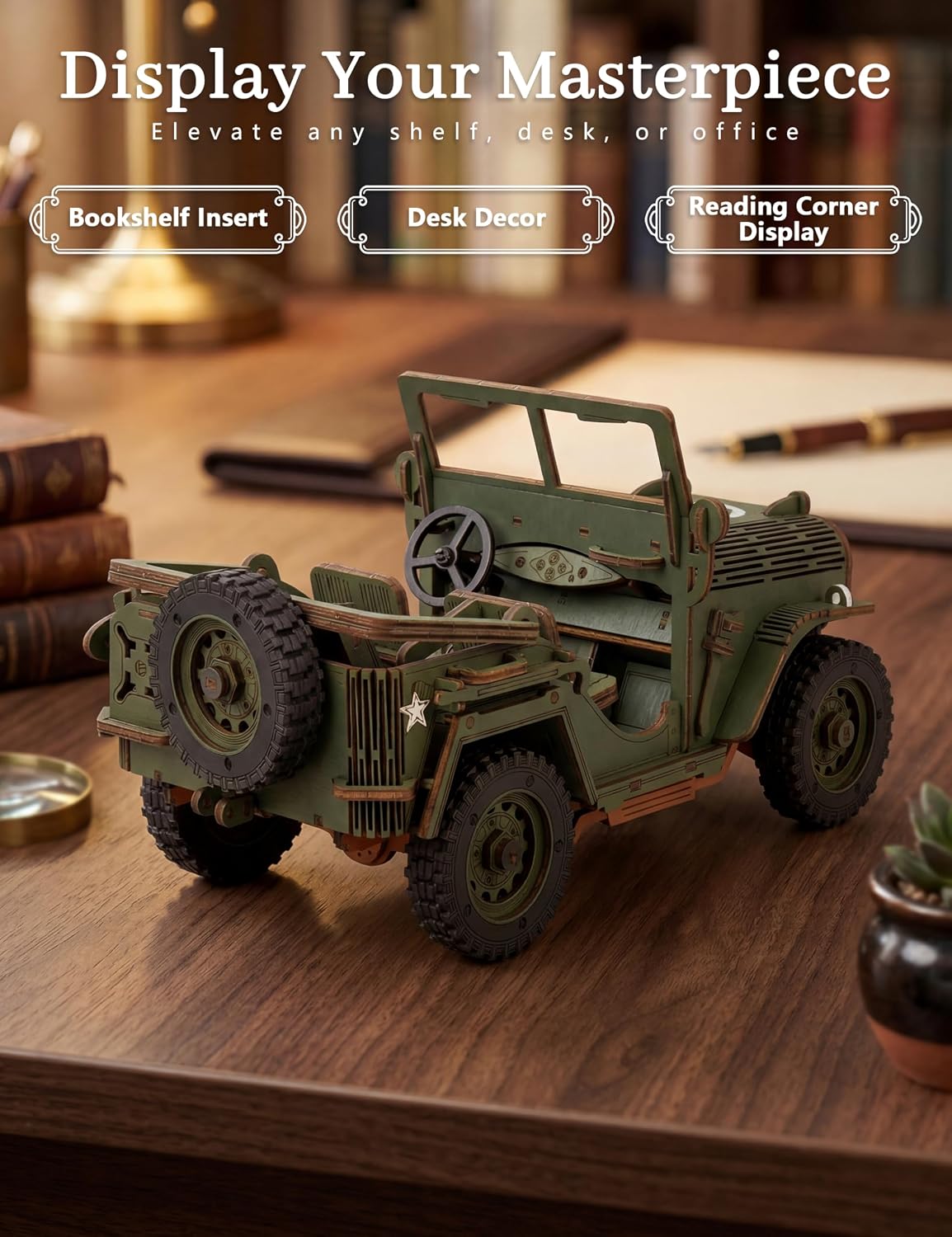 Rompecabezas de madera 3D para adultos, kit de modelo de coche