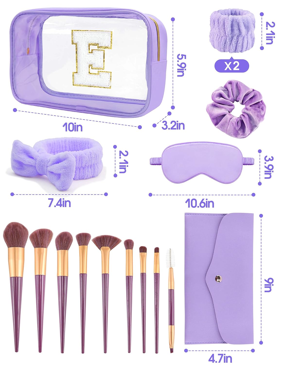 Juegos de regalo para mujeres, bolsa de maquillaje con inicial con...
