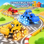 Vehículos de Construcción Iluminados para Niños de 2-5 Años, Juego de 3 Coches a Fricción