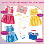 Disney Princess Baúl de Disfraces Deluxe 21 Piezas con Licencia Oficial [Exclusivo de Amazon]