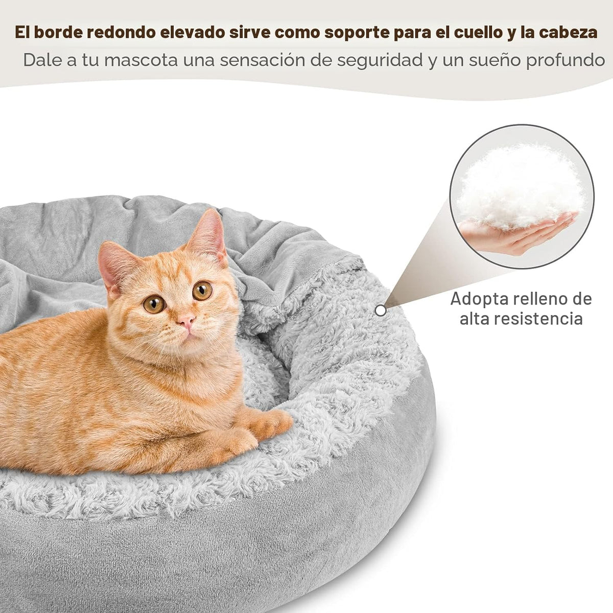 JOEJOY Cama pequeña para perros y gatos con manta con capucha, acogedora cama de lujo para cachorros y mascotas, redonda en forma de dona, calmante y antiansiedad, cama cueva para perros, parte