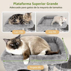 Globlazer Árbol para Gatos de Esquina de 66 pulgadas Torre de Escalada Multinivel Condominios para Gatitos Torre Rascadora para Múltiples Gatos de Interior con Plataforma Grande, 3 Cuevas para Gatos