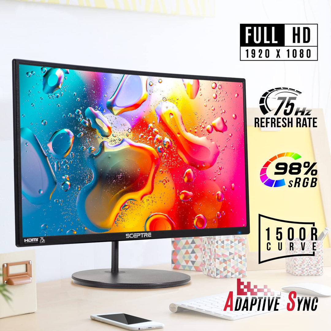 Sceptre Monitores curvos para videojuegos de 24-27 pulgadas (C275W-...