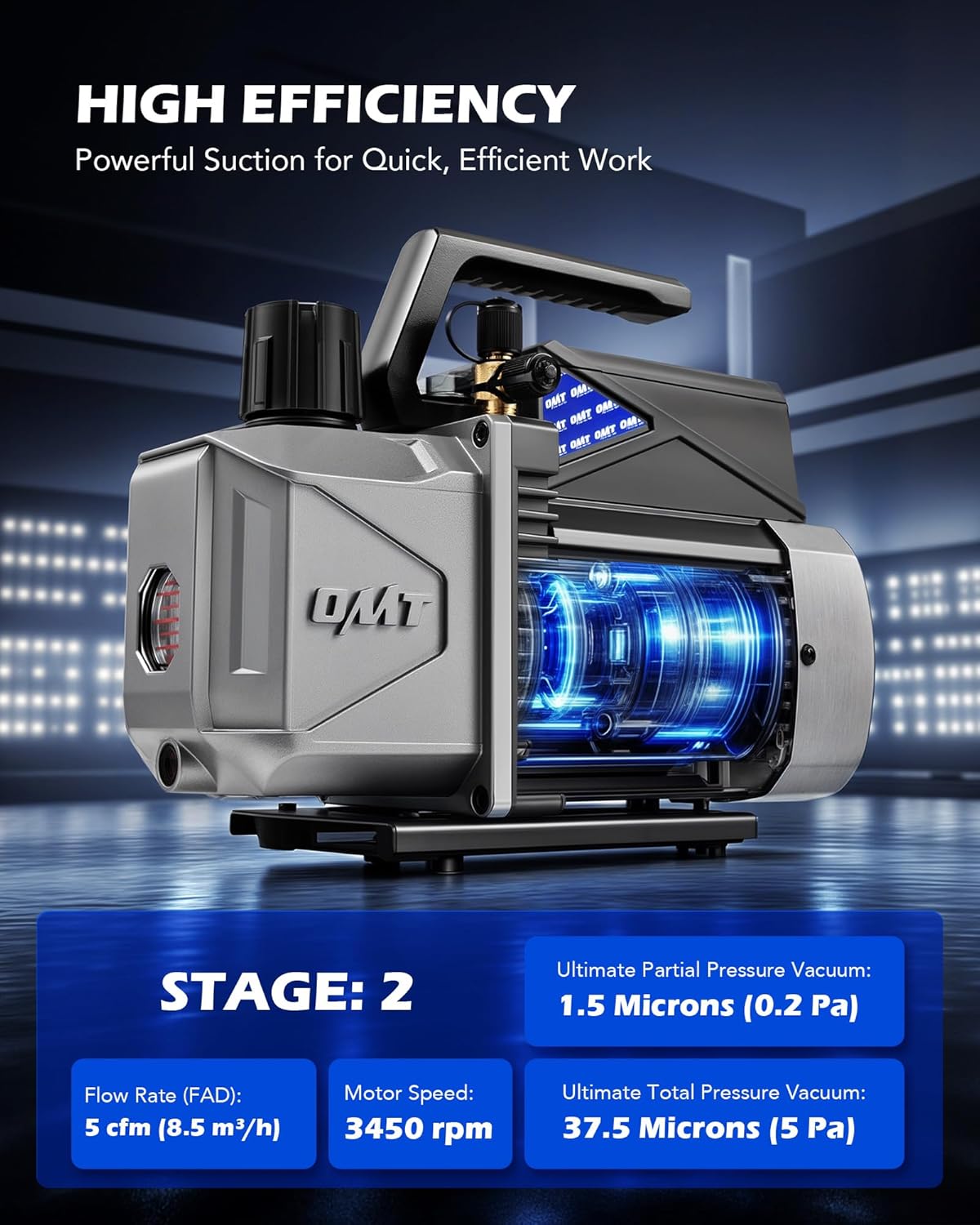 Orion Motor Tech A2L Bomba de vacío y juego de medidores para aire...