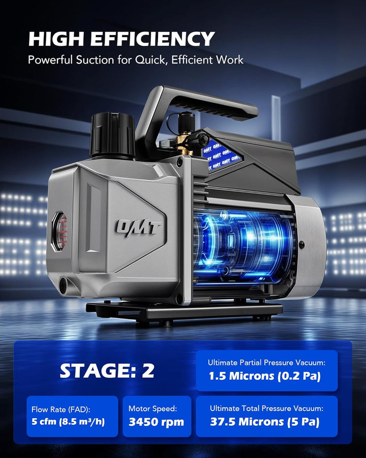 Orion Motor Tech A2L Bomba de vacío y juego de medidores para aire...