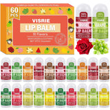 VISRIE Mini Bálsamo Labial 60 Pack, Bálsamos Labiales Naturales a G...