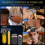 Cortapelos para hombres con pantalla LED, kit de aseo inalámbrico d...
