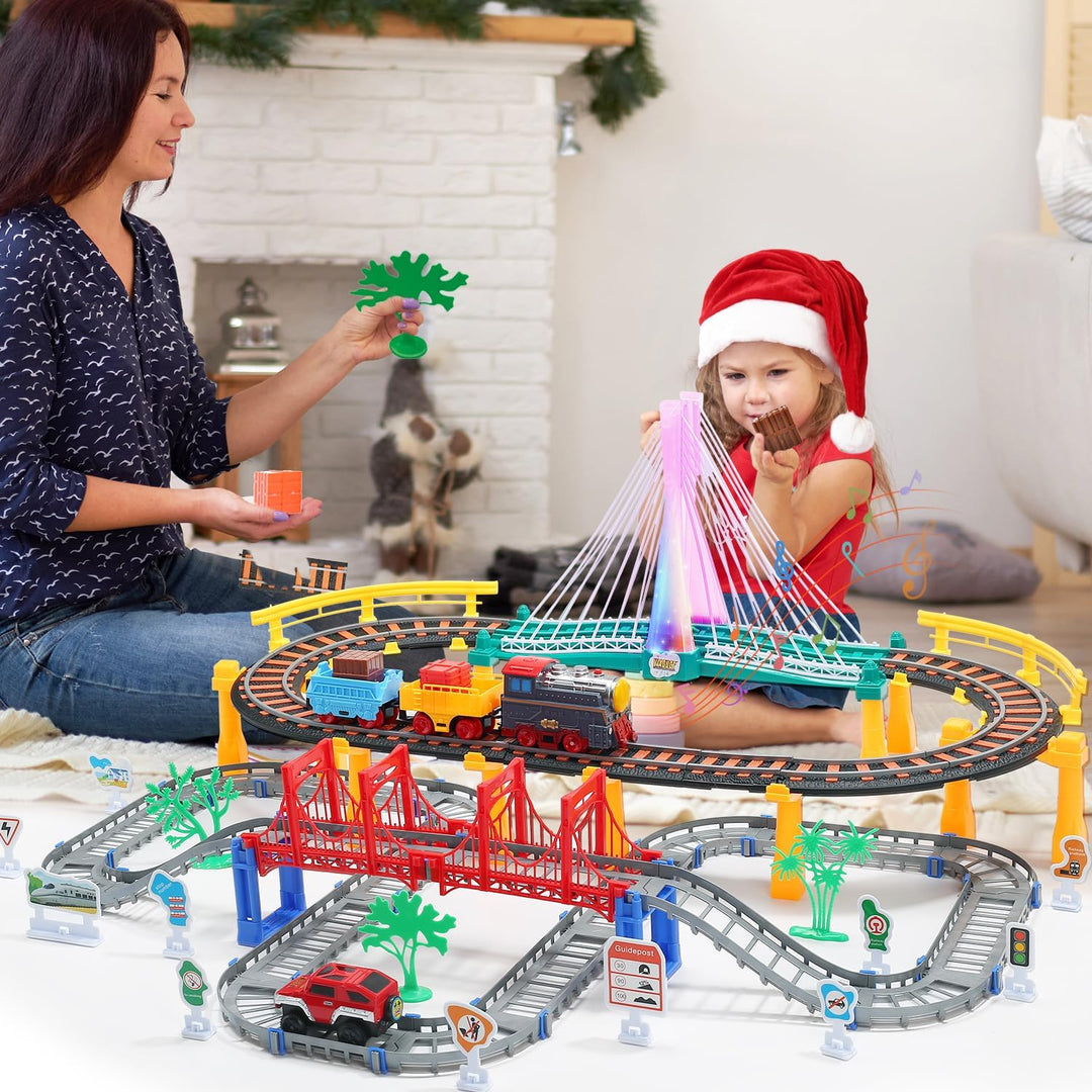 Juego de tren eléctrico para niños pequeños juguete de