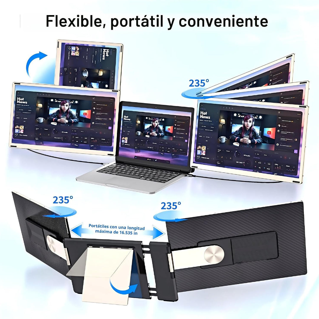 CIDETTY Monitor extensor de pantalla para portátil, extensor de mon...